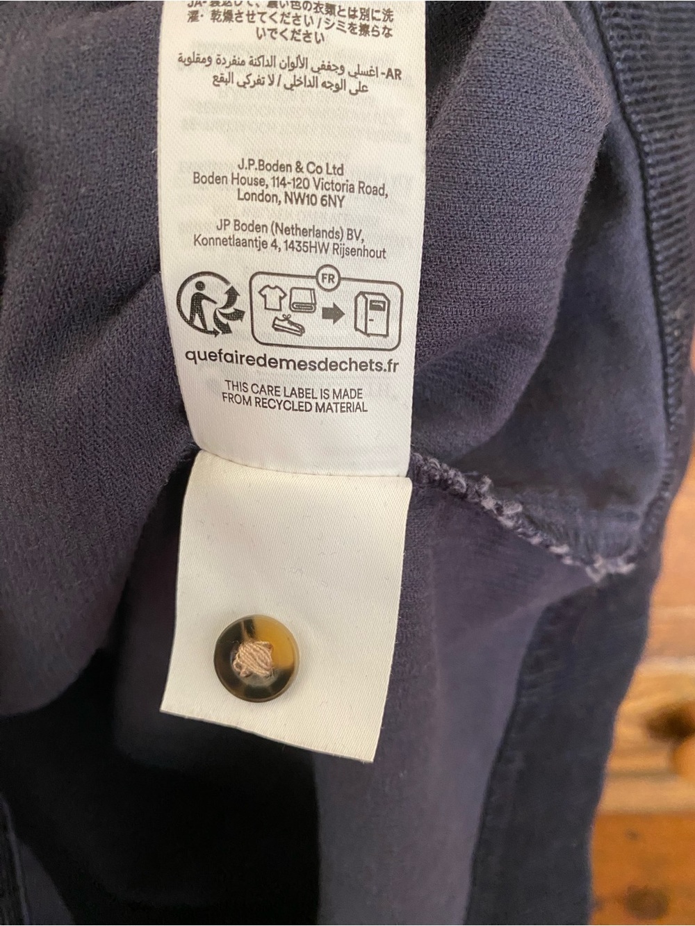 Boden UK 14 US 8 10 navy blue corduroy shirt dress midi dress belt button collar - Picture 7 of 8